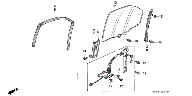 BODY / AIR CONDITIONING/REAR DOOR GLASS for 1996 Honda ACCORD 5-DOOR #1