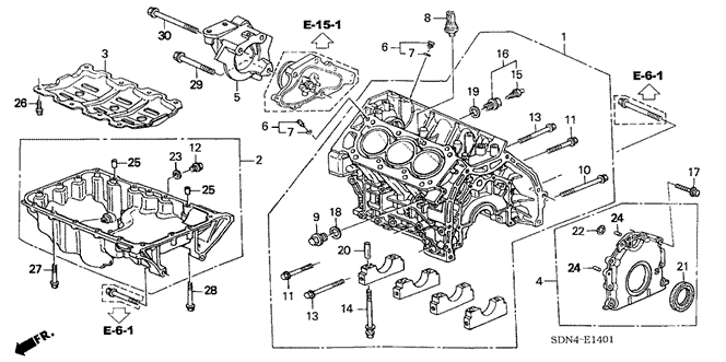 ENGINE/CYLINDER BLOCK - OIL PAN (V6) for 2003 Honda ACCORD COUPE #1