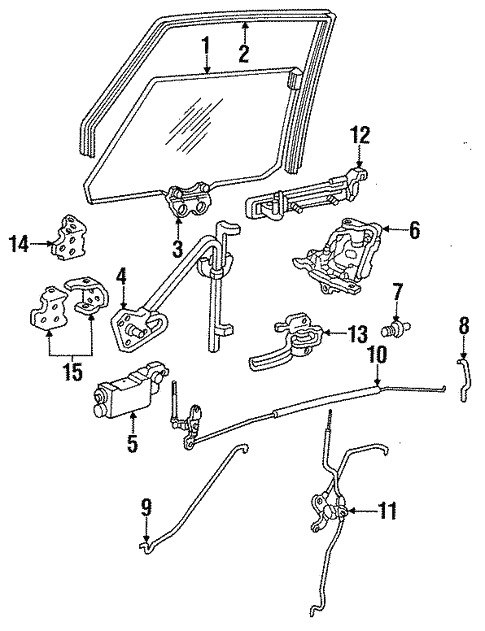 Body/Glass - Rear Door for 1988 Buick LeSabre #1