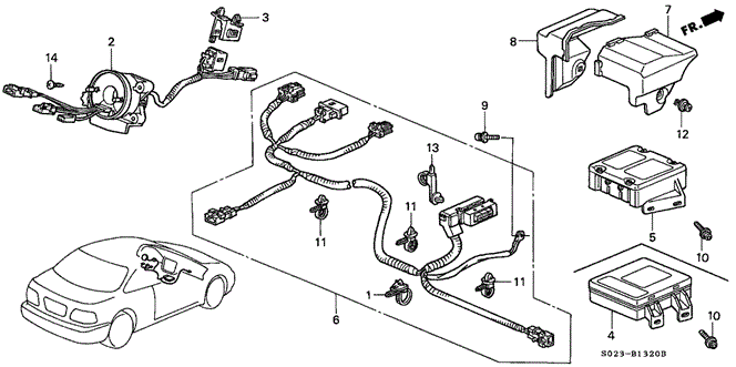 Electrical/Exhaust/Heater/Fuel/SRS Unit for 1996 Honda CIVIC COUPE #1