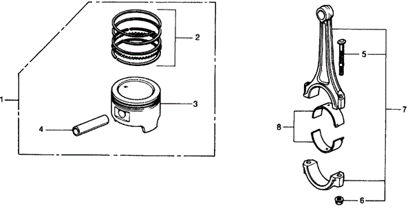 ENGINE/PISTON - CONNECTING ROD for 1977 Honda CIVIC COUPE #1