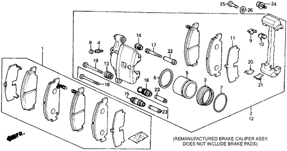 CHASSIS/FRONT BRAKE CALIPER for 1989 Honda CIVIC HATCHBACK #1