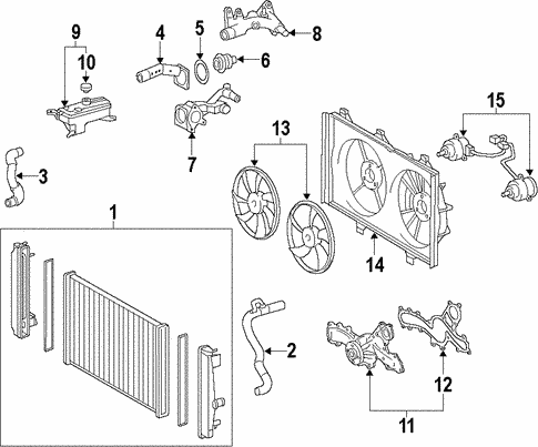 Cooling System/Radiator & Components for 2015 Toyota Avalon #2