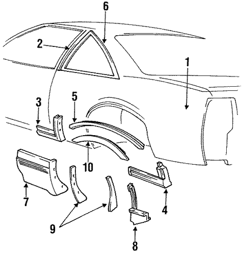 Grand Prix QUARTER PANEL & COMPONENTS