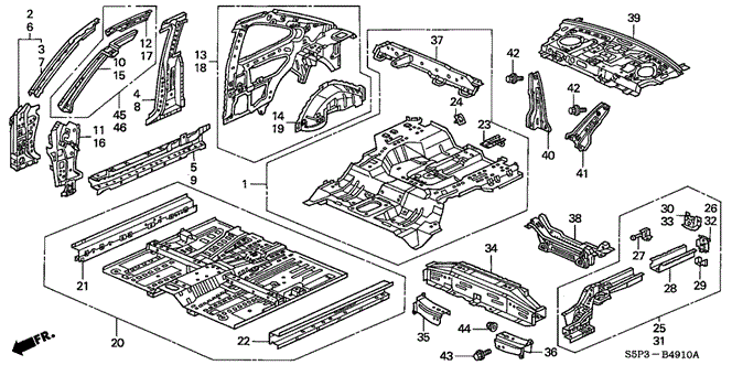 BODY / AIR CONDITIONING/INNER PANEL for 2004 Honda CIVIC COUPE #1