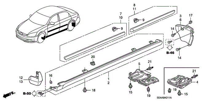 Interior/Bumper/Protector - Side Sill Garnish for 2007 Honda ACCORD SEDAN #1