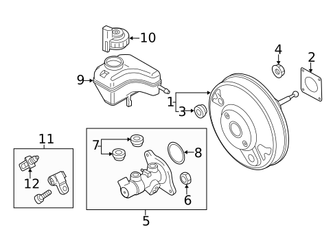 Master Cylinder - Components On Dash Panel for 2012 Volkswagen CC #3