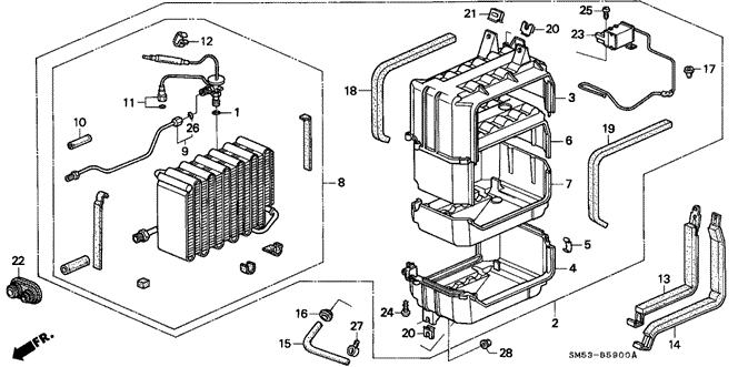BODY / AIR CONDITIONING/A/C COOLING UNIT for 1993 Honda ACCORD 5-DOOR #1