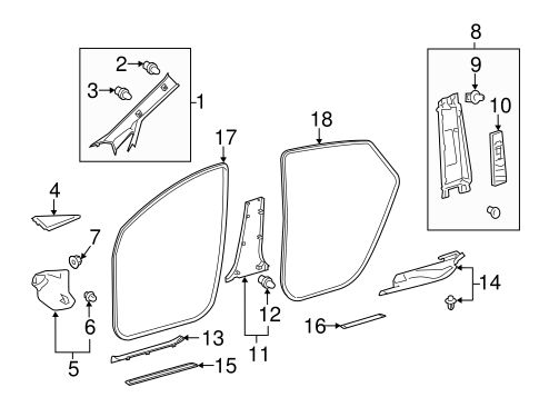 BODY/INTERIOR TRIM - PILLARS for 2016 Toyota Prius V #1