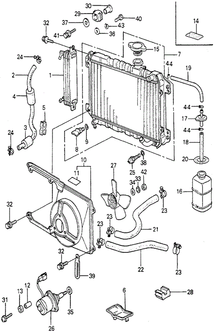 ELECTRICAL / EXHAUST / HEATER / FUEL/RADIATOR - FAN MOTOR - OIL COOLER for 1981 Honda ACCORD SEDAN #1