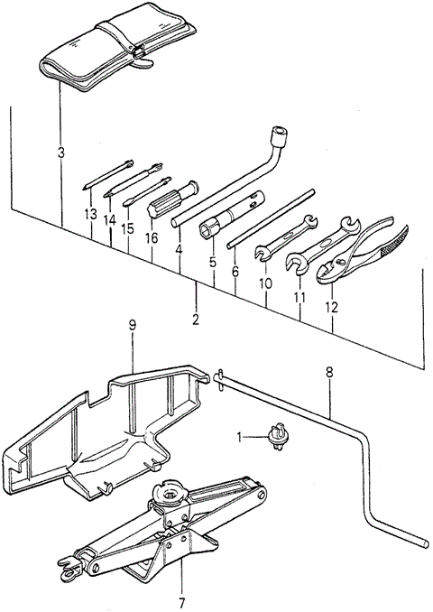 INTERIOR / BUMPER/TOOLS - JACK for 1979 Honda ACCORD SEDAN #1