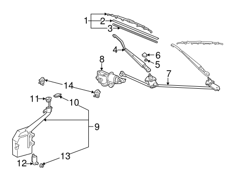 BODY/WIPER & WASHER COMPONENTS for 2004 Toyota MR2 Spyder #1