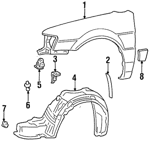 Fender & Components for 1997 Toyota Tercel #0
