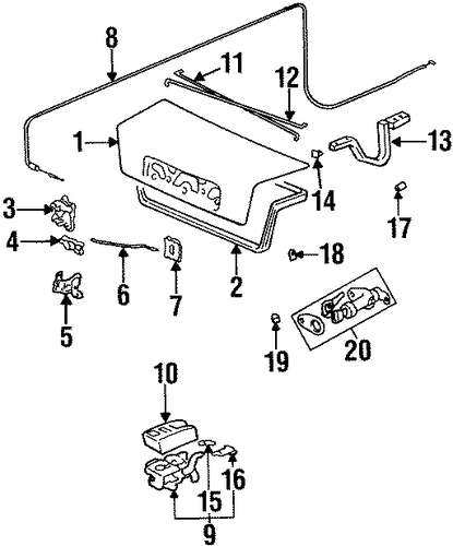 Opener Assembly, Trunk *NH167L* (Graphite Black) Opener Assembly, Trunk *NH167L* (Graphite Black)