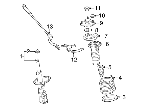 FRONT SUSPENSION/STRUTS & COMPONENTS for 2011 Toyota Matrix #1