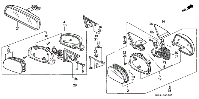 INTERIOR / BUMPER/MIRROR for 1993 Honda CIVIC COUPE #1