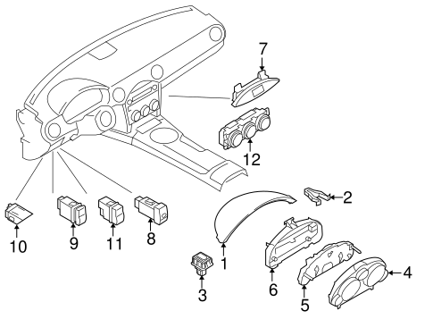 Cluster & Switches for 2012 Mazda MX-5 Miata #0