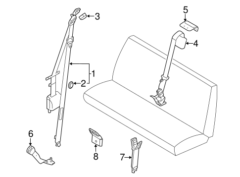Third Row Seat Belts for 2014 Ford E-350 Super Duty #0