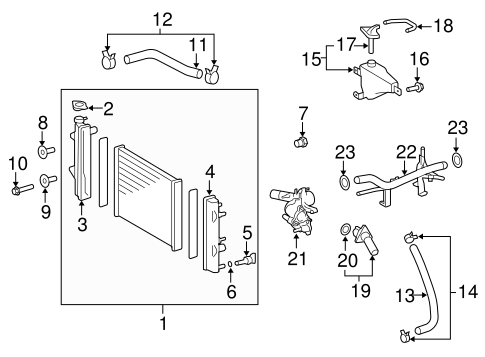 COOLING SYSTEM/RADIATOR & COMPONENTS for 2007 Toyota FJ Cruiser #1