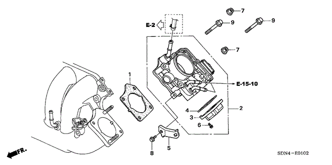 Engine/Throttle Body (L4) ('06) for 2006 Honda ACCORD COUPE #1