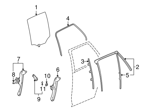 Vue GLASS - REAR DOOR