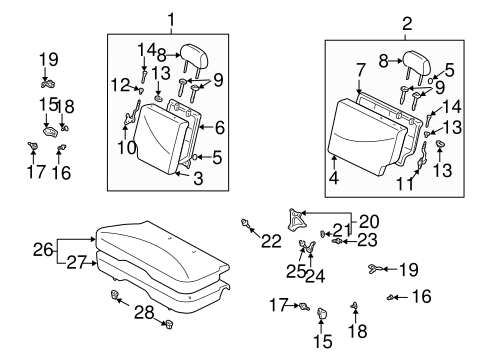 BODY/REAR SEAT COMPONENTS for 2005 Toyota Echo #2
