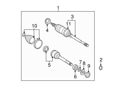 FRONT SUSPENSION/DRIVE AXLES for 1999 Toyota Solara #1
