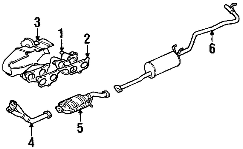 EXHAUST SYSTEM/EXHAUST MANIFOLD for 1998 Toyota T100 #1