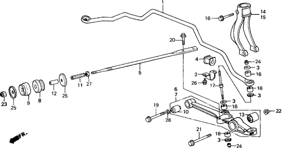 CHASSIS/FRONT LOWER ARM for 1989 Honda ACCORD COUPE #1