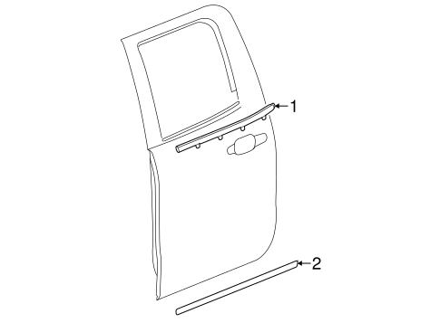 Sierra 1500 EXTERIOR TRIM - REAR DOOR 2