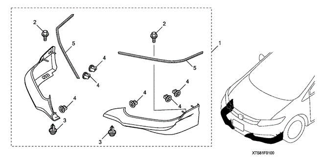 ACCESSORIES/FRONT UNDER SPOILER (1) for 2013 Honda CIVIC COUPE #1