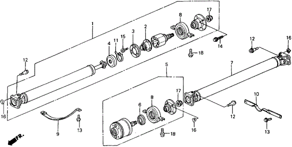 CHASSIS/PROPELLER SHAFT 4WD for 1990 Honda CIVIC 5-DOOR #1