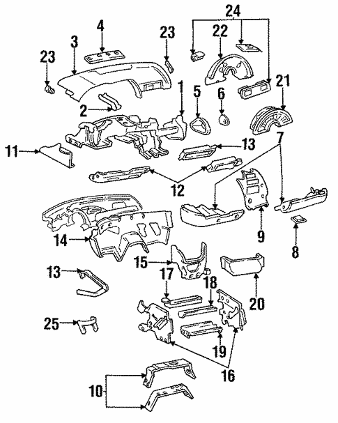 Body/Instrument Panel for 1995 Chevrolet Corvette #1