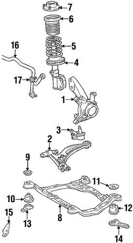 FRONT SUSPENSION/STABILIZER BAR & COMPONENTS for 1996 Toyota Camry #1