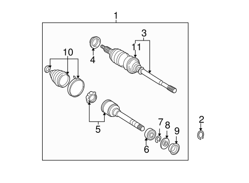 FRONT SUSPENSION/DRIVE AXLES for 2000 Toyota Solara #1