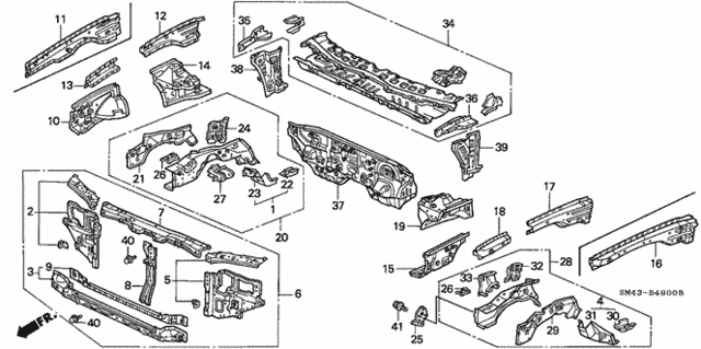 Body/Air Conditioning/Bulkhead for 1991 Honda ACCORD SEDAN #1