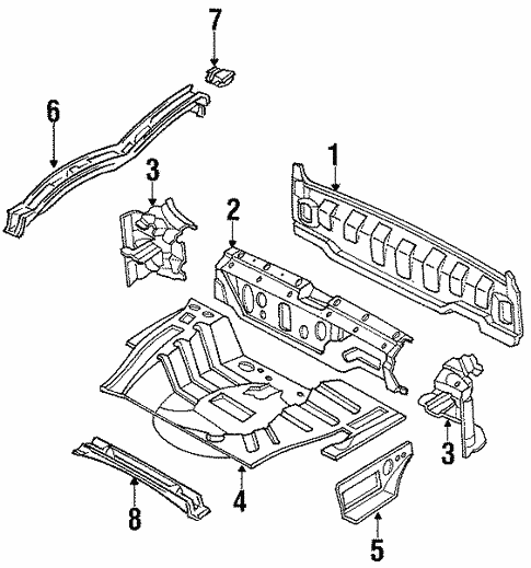 Rear Body & Floor for 1990 Subaru Legacy #1