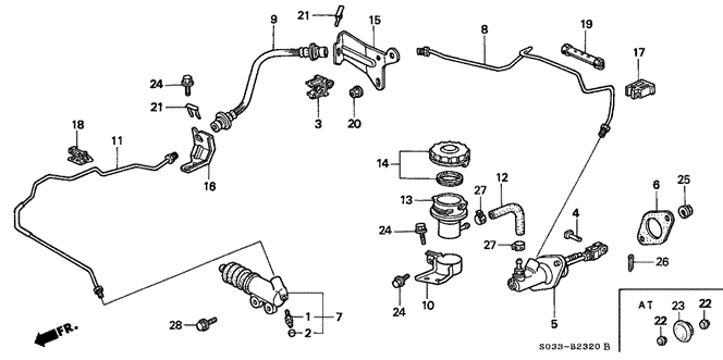 CHASSIS/CLUTCH MASTER CYLINDER for 1996 Honda CIVIC HATCHBACK #1