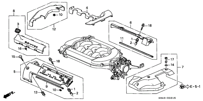 Engine/Intake Manifold Cover (V6) (1) for 1999 Honda ACCORD SEDAN #1