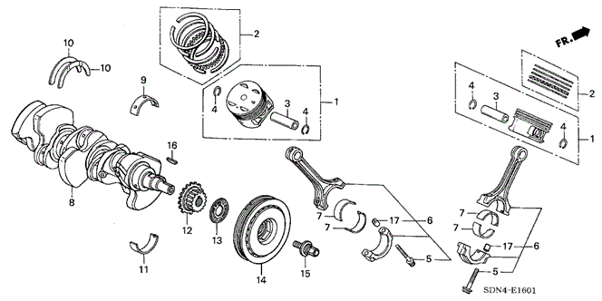 Engine/Crankshaft - Piston (V6) for 2003 Honda ACCORD COUPE #1