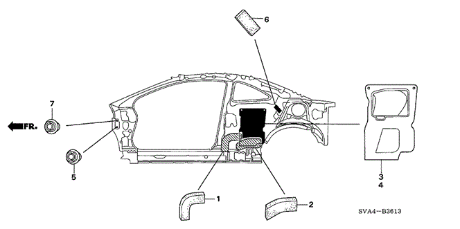 Interior/Bumper/Grommet (Side) for 2006 Honda CIVIC COUPE #1