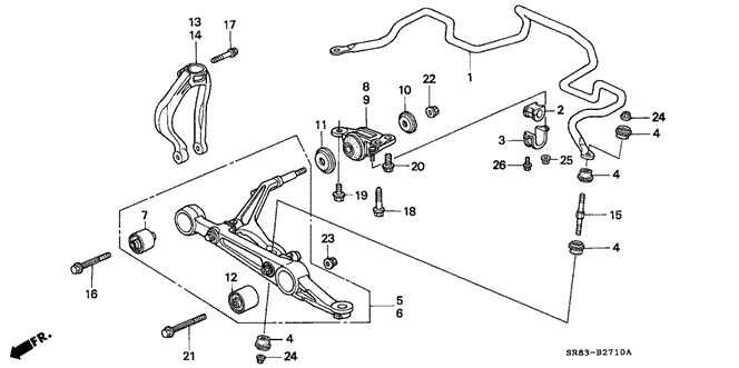 CHASSIS/FRONT LOWER ARM for 1993 Honda CIVIC COUPE #1