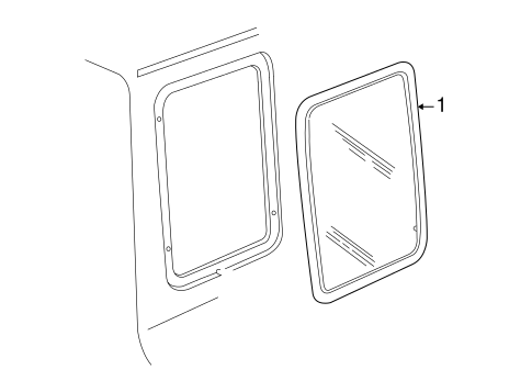 Glass - Rear Door for 2000 Ford Ranger #0