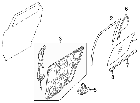 Body/Glass - Rear Door for 2006 Ford Freestyle #1