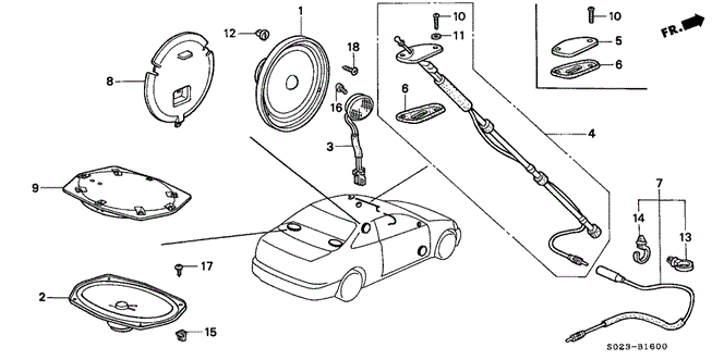 Electrical/Exhaust/Heater/Fuel/Antenna - Speaker for 2000 Honda CIVIC COUPE #1