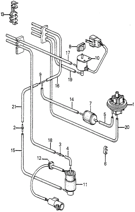 ELECTRICAL / EXHAUST / HEATER / FUEL/NO. 2 CONTROL BOX TUBING (PGM-FI) for 1985 Honda ACCORD SEDAN #1