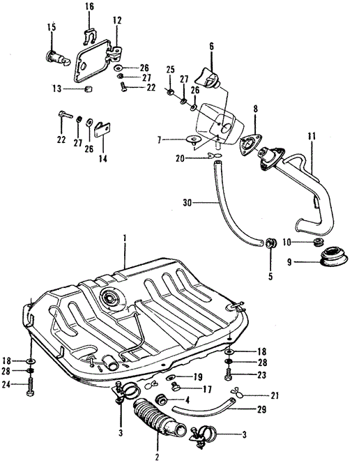 Electrical/Exhaust/Heater/Fuel/Fuel Tank for 1975 Honda CIVIC 1200 HATCHBACK #1