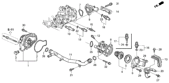 ENGINE/WATER PUMP - SENSOR for 1997 Honda ACCORD SEDAN #1