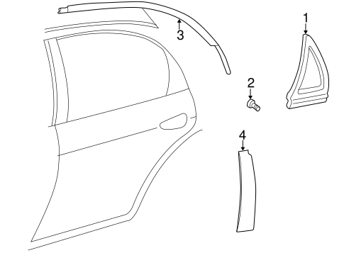 Exterior Trim - Rear Door for 2000 Kia Spectra #0