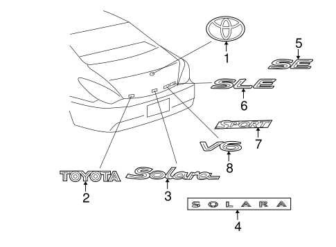 BODY/EXTERIOR TRIM - TRUNK for 2004 Toyota Solara #1